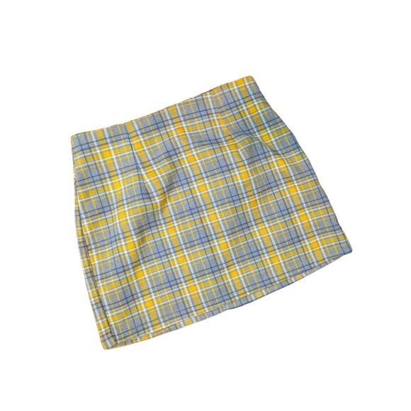 Better Be Yellow Plaid Skirt Juniors Size M - Picture 1 of 6